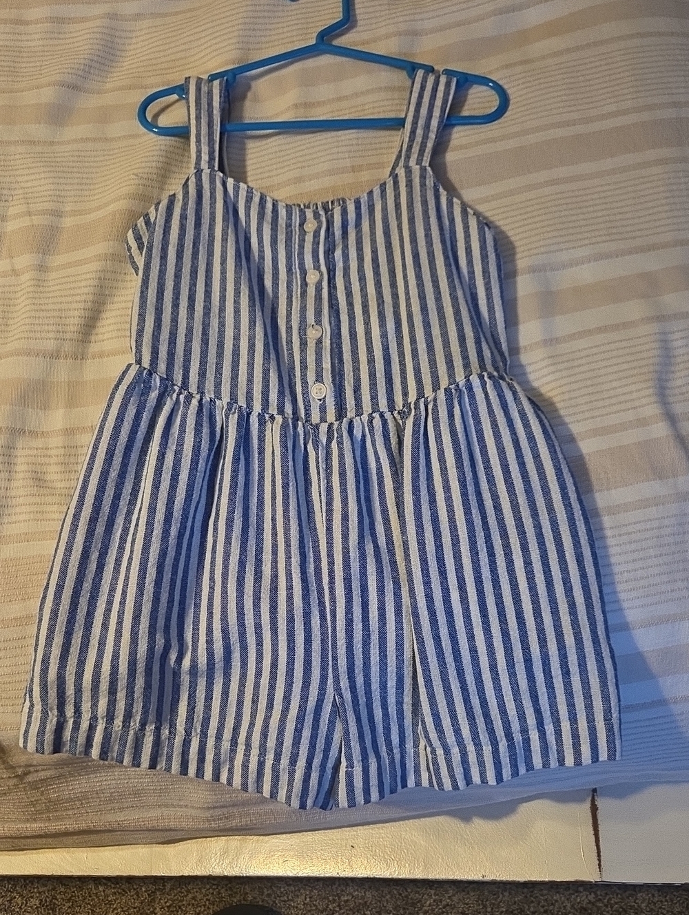 Old Navy Blue and White Striped Girls' Romper